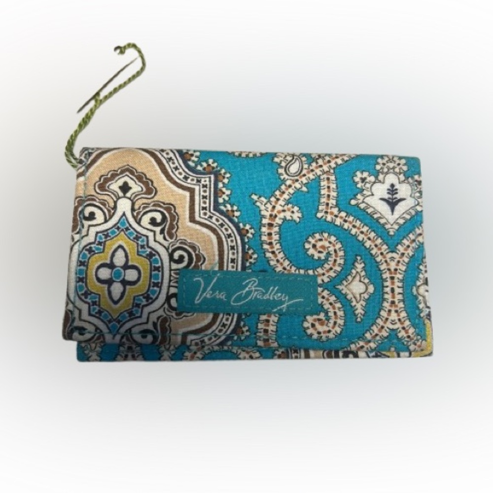 Vera Bradley Totally Turquoise ID Card Holder Retired Pattern 2010